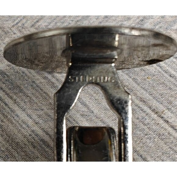 Vintage Sterling Silver MCM Starburst Design Cufflinks Mid Century Modern - Picture 3 of 6